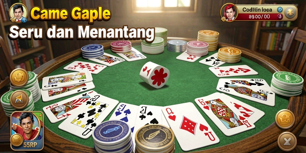 Gameplay seru Gaple di aplikasi 55RP.