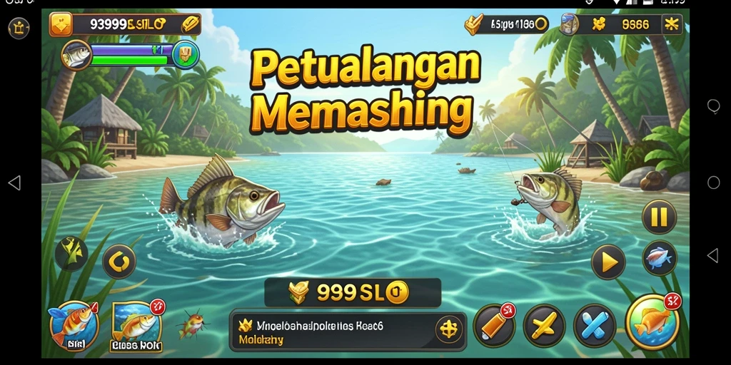 Tampilan gameplay yang mendebarkan di 9399SLOT dengan aksi memancing.