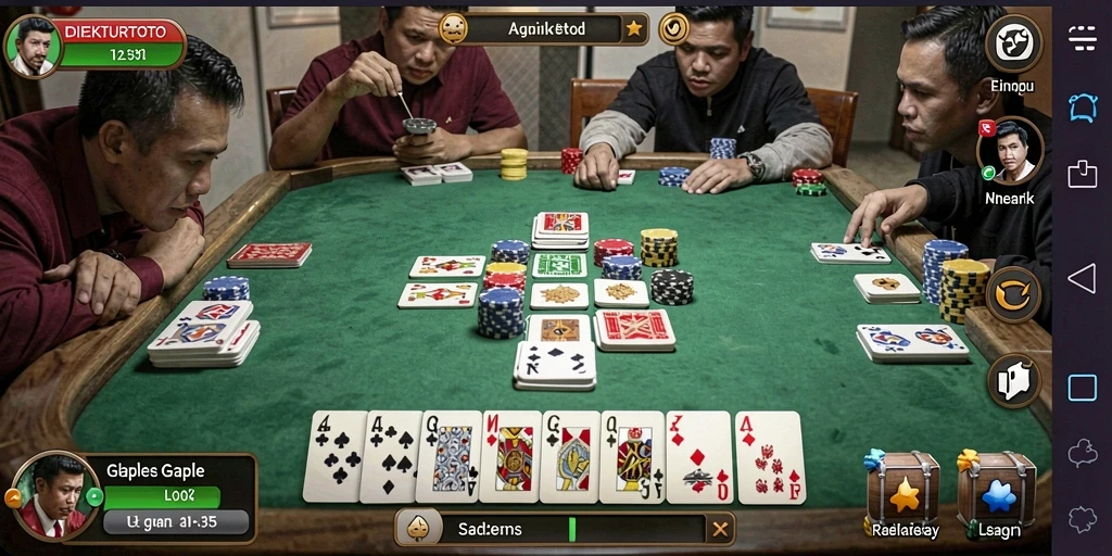 Tampilan menarik dari gameplay Gaple di DIREKTURTOTO.