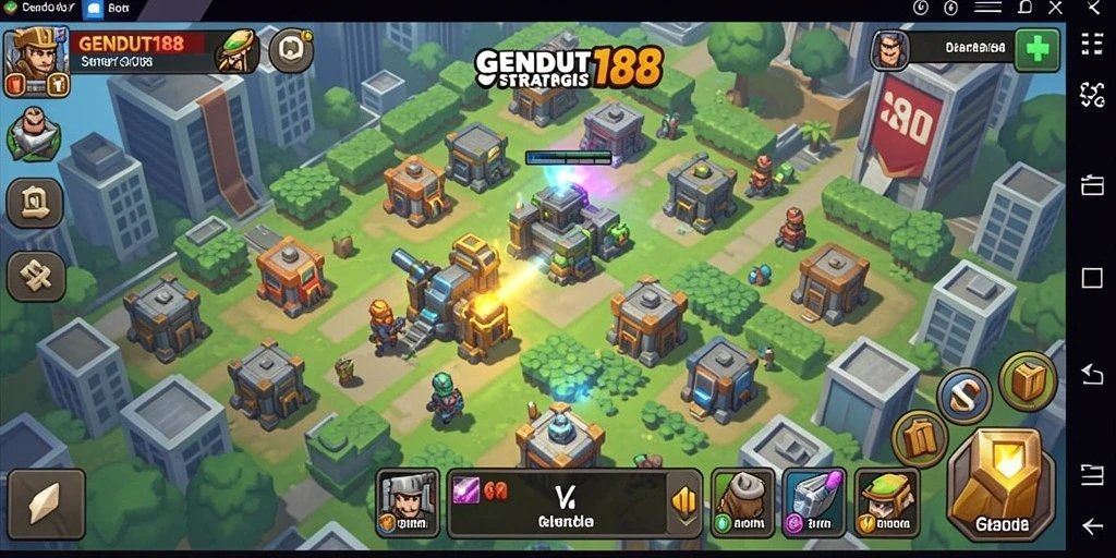 Screenshot utama GENDUT188 menunjukkan strategi menara dalam aksi.