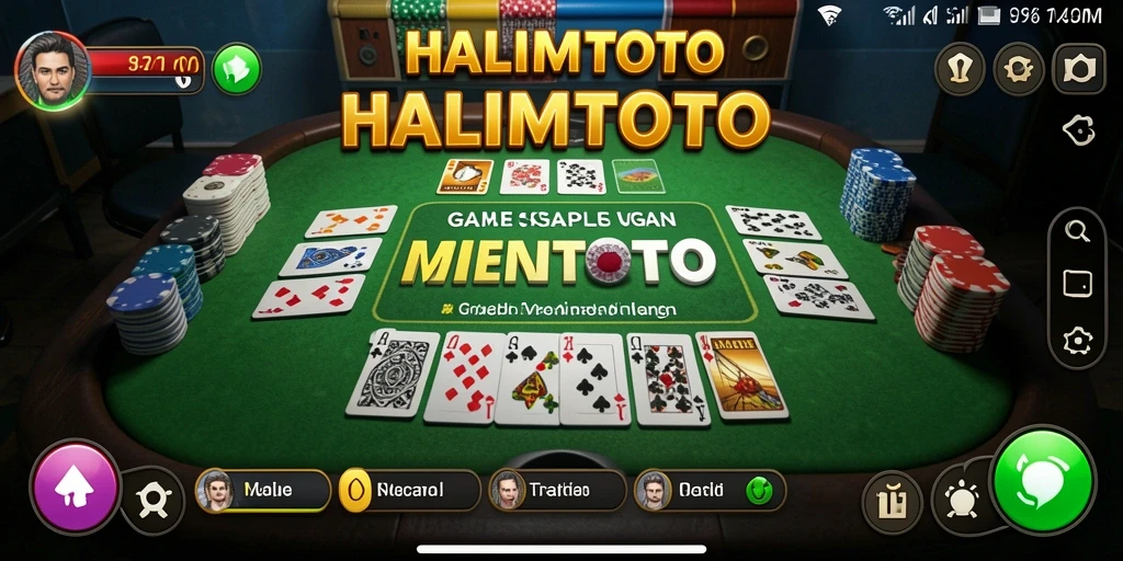 Tampilan antarmuka HALIMTOTO dengan grafik menarik dan gameplay Gaple.