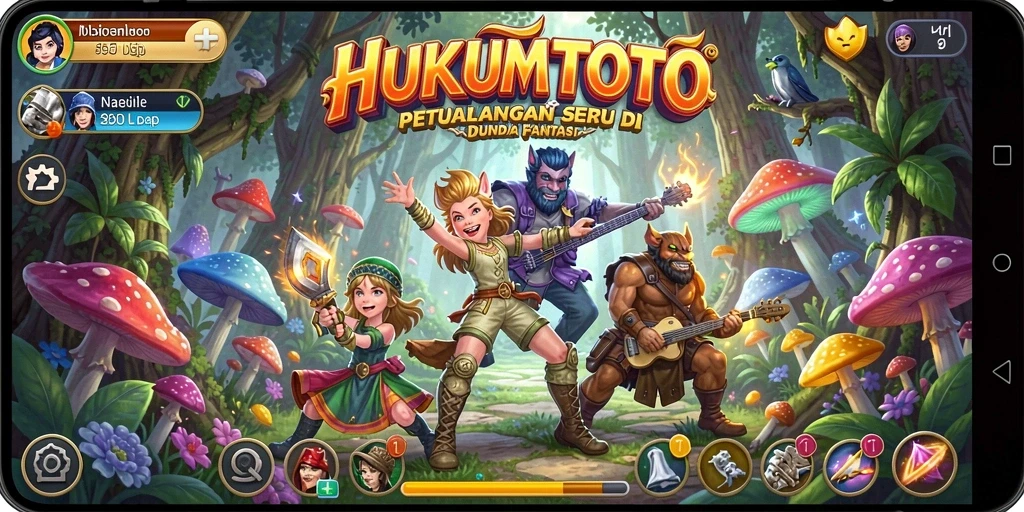 Tampilan gameplay seru HUKUMTOTO di dalam dunia petualangan.