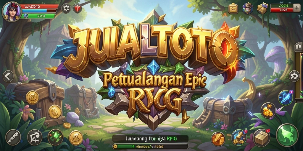 Tampilan gameplay JUALTOTO dengan pertarungan epik di dunia RPG.