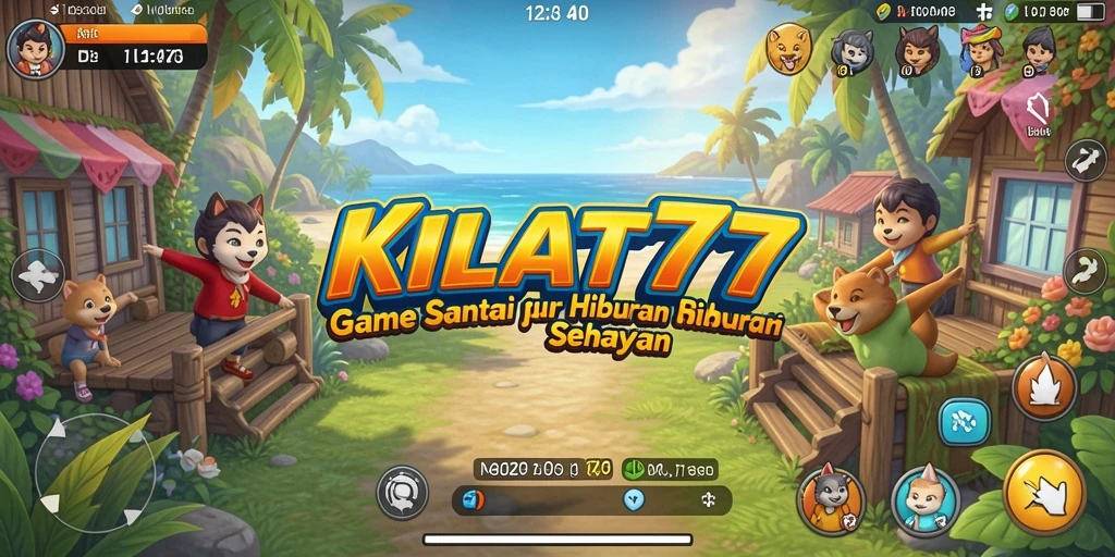 Tampilan gameplay menarik dari KILAT77 dengan karakter-karakter lucu.