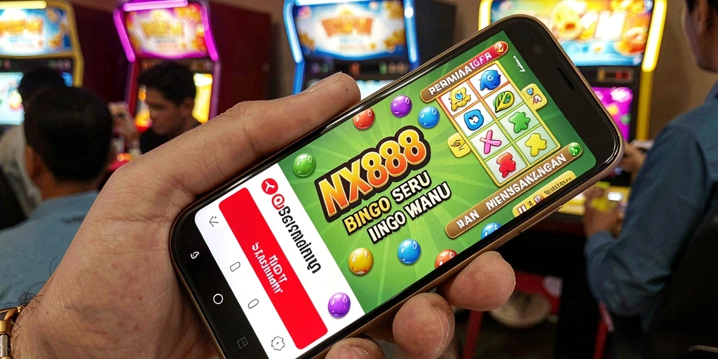 Tangkapan layar NX888 menampilkan momen seru saat bermain Bingo dengan teman.