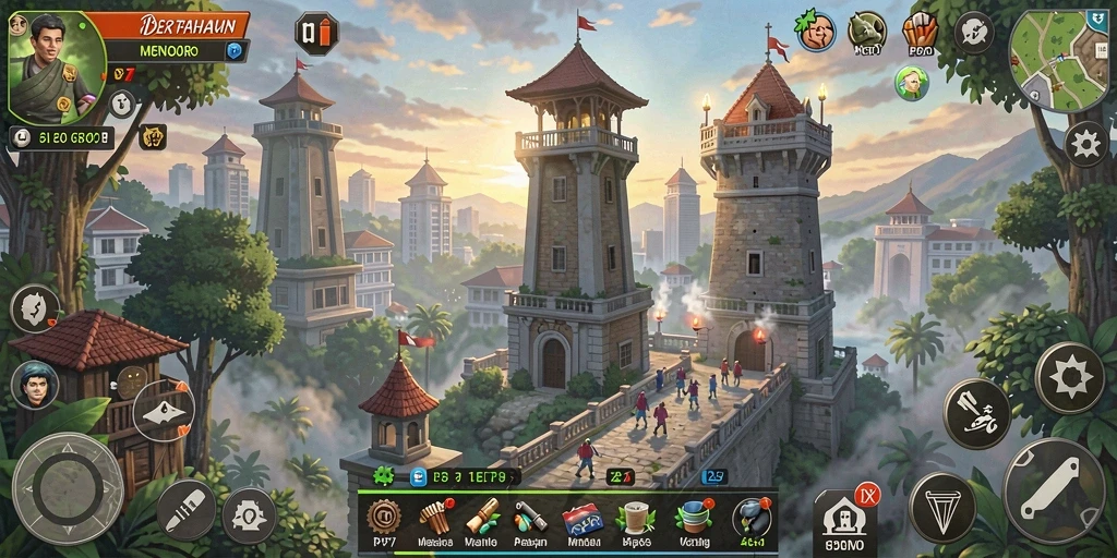Tampilan gameplay PP7 menunjukkan strategi pertahanan menara yang mendebarkan.