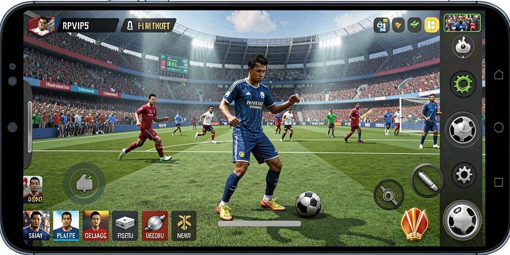 Screenshot gameplay RPVIP5 menampilkan aksi olahraga yang mendebarkan.