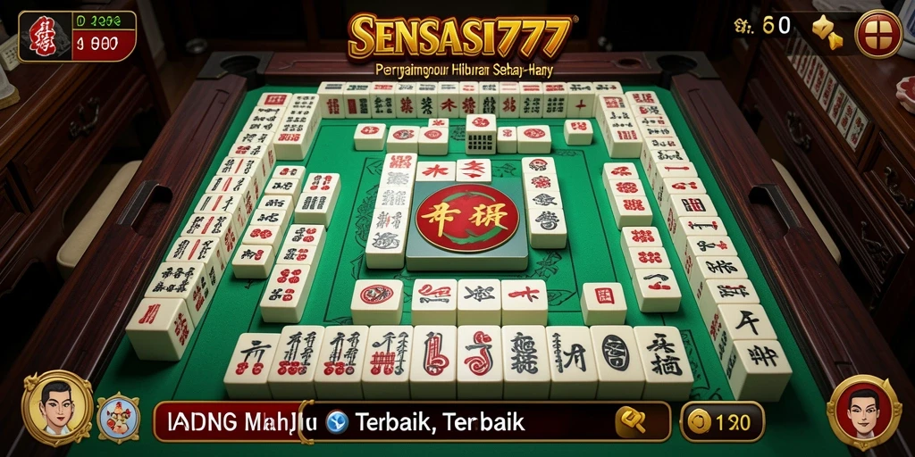 Tangkapan layar SENSASI777 menampilkan gameplay Mahjong yang seru dan interaktif.