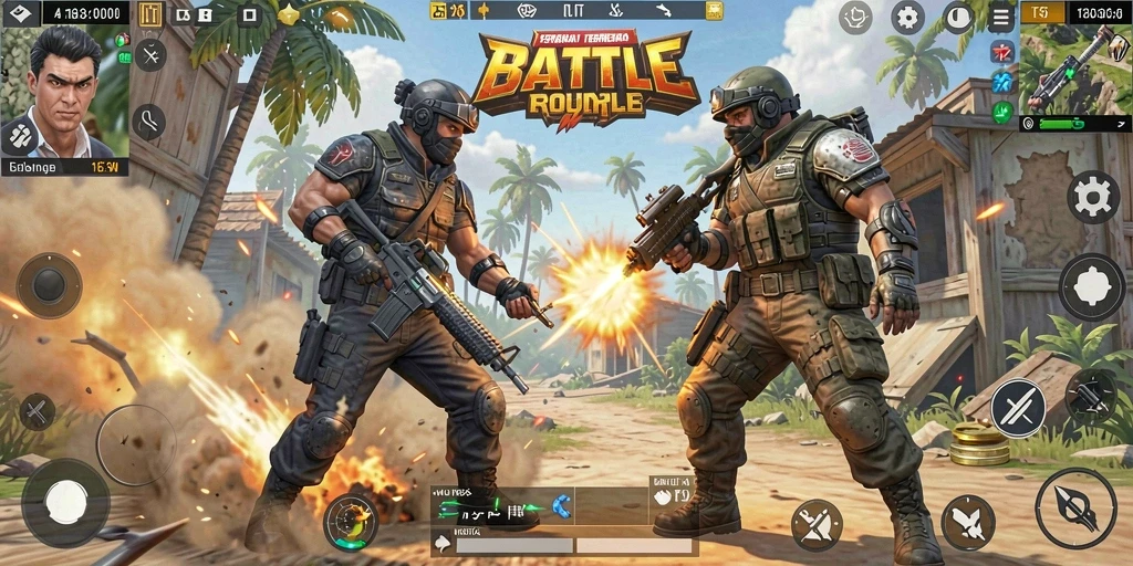 Screenshot T6 menampilkan intensitas pertempuran dalam mode Battle Royale.