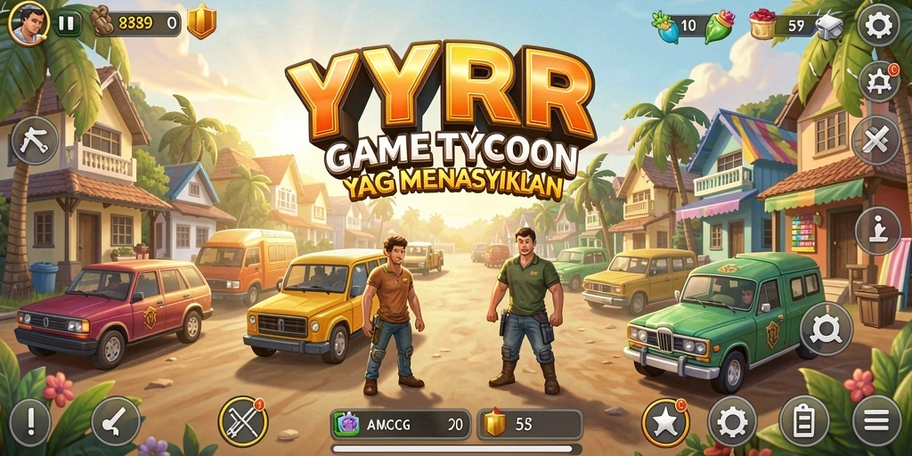 Screenshot gameplay YYRR yang menampilkan strategi membangun bisnis.